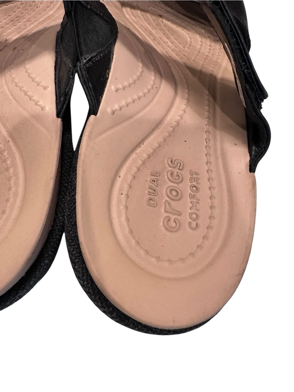 Women’s CROCS Dual Comfort Wedge Sandals Espadrilles Shoes Black Size 7 - Picture 7 of 9